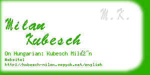 milan kubesch business card